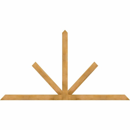 Ekena Millwork Saratoga Rough Sawn Timber Gable Bracket, Western Red Cedar, 96"W x 52"H x 2"D x 4"F, 13/12 Pitch GBW096X52X0204SAR00RWR